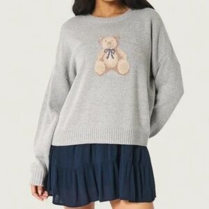 Hollister Teddy Bear with Blue Bow Sweater